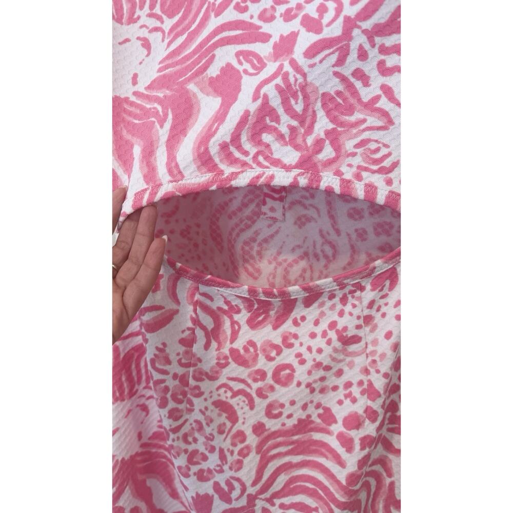 Lilly Pulitzer Rayna Get Spotted Pink Lion Dress Cut Out Back Size Small 3068 - Picture 6 of 10